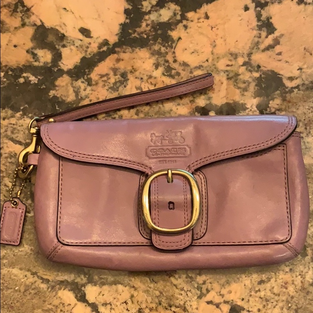 Coach Leather Wristlet.